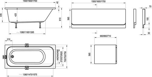 Ванна акриловая Ravak Chrome 160х70 Ванна акриловая Ravak Chrome 160х70