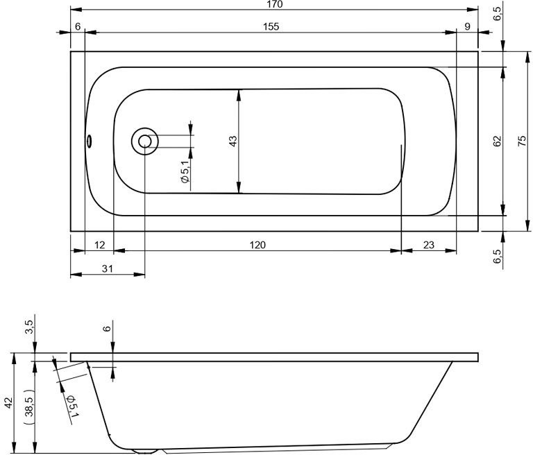 Ванна акриловая Riho Dola 180x80 с гидромассажем Prime 1, белая Ванна акриловая Riho Dola 180x80 с гидромассажем Prime 1, белая