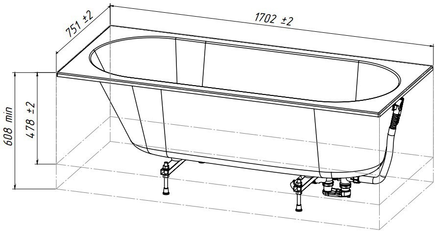 Ванна из искусственного мрамора Белюкс Борнео 170x75 белая матовая (Solid Surface) Ванна из искусственного мрамора Белюкс Борнео 170x75 белая матовая (Solid Surface)