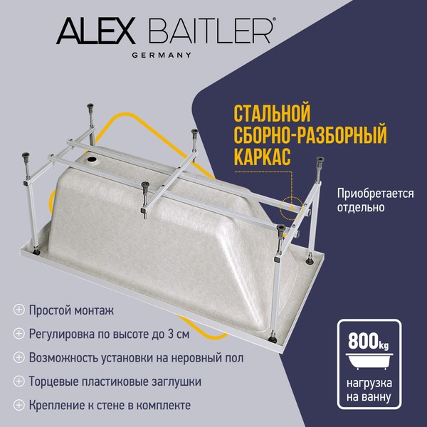 Ванна акриловая Alex Baitler Saima 150x70 Ванна акриловая Alex Baitler Saima 150x70