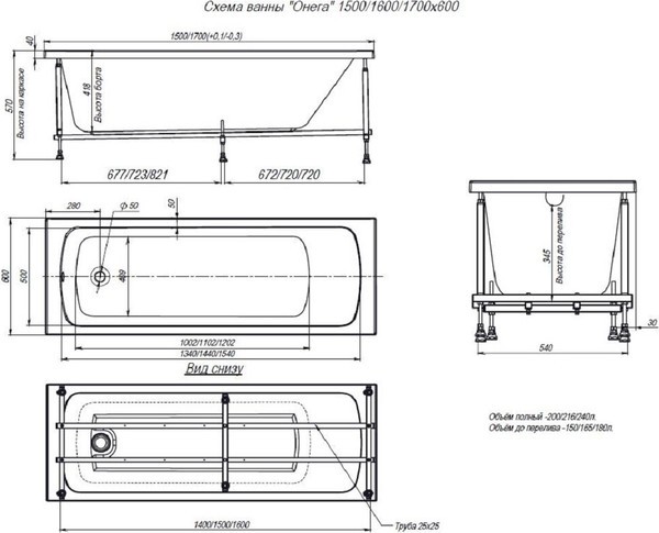 Ванна акриловая Alex Baitler Onega 160x60 Ванна акриловая Alex Baitler Onega 160x60