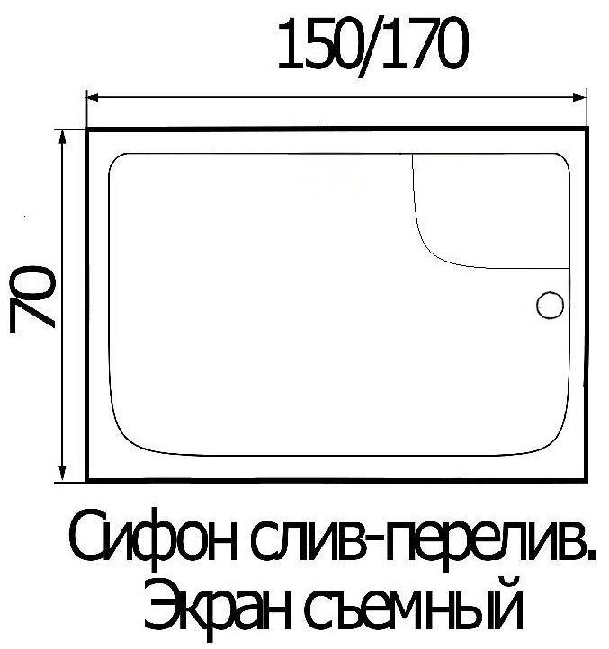 Ванна акриловая Wemor 150/70/55 S прямоугольная Ванна акриловая Wemor 150/70/55 S прямоугольная