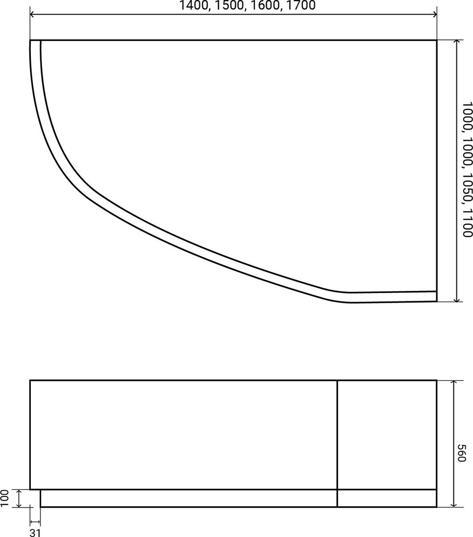 Ванна акриловая Lauter Valencia 170x110 / 2102170R Ванна акриловая Lauter Valencia 170x110 / 2102170R