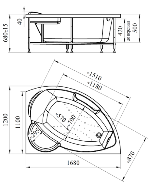 Ванна акриловая Vannesa Алари 168x120 L / 2-01-0-1-1-218 Ванна акриловая Vannesa Алари 168x120 L / 2-01-0-1-1-218