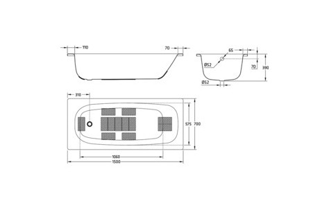 Ванна стальная BLB Universal 150x70 / B50HTH001 (с отверстиями для ручек) Ванна стальная BLB Universal 150x70 / B50HTH001 (с отверстиями для ручек)