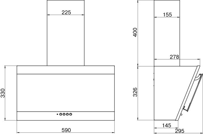 Наклонная вытяжка ELIKOR Титан 60П-430-К3Д черный Наклонная вытяжка ELIKOR Титан 60П-430-К3Д черный