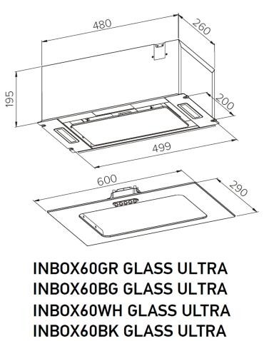 Встраиваемая вытяжка Meferi INBOX60BG GLASS ULTRA Встраиваемая вытяжка Meferi INBOX60BG GLASS ULTRA