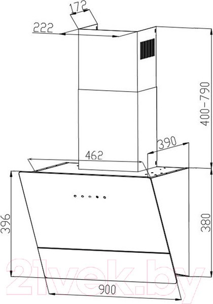 Наклонная вытяжка Grand Lester GC 90 (белый) Наклонная вытяжка Grand Lester GC 90 (белый)