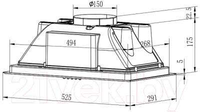 Скрытая вытяжка Evelux Margit 60 W Скрытая вытяжка Evelux Margit 60 W
