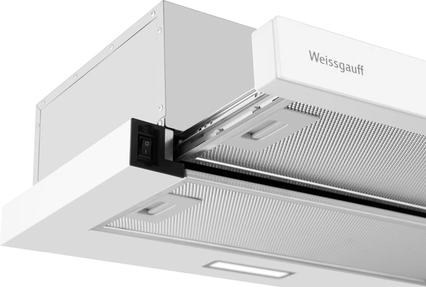 Телескопическая вытяжка Weissgauff TEL 600 2M (White Glass) Телескопическая вытяжка Weissgauff TEL 600 2M (White Glass)