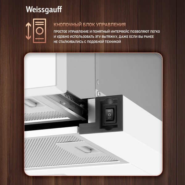 Телескопическая вытяжка Weissgauff TEL 450 (White Glass) Телескопическая вытяжка Weissgauff TEL 450 (White Glass)