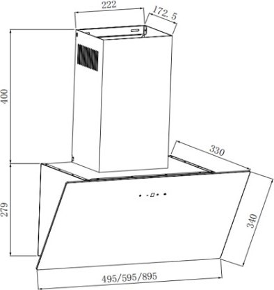 Наклонная вытяжка Weissgauff Yota 600 Touch White Glass Наклонная вытяжка Weissgauff Yota 600 Touch White Glass