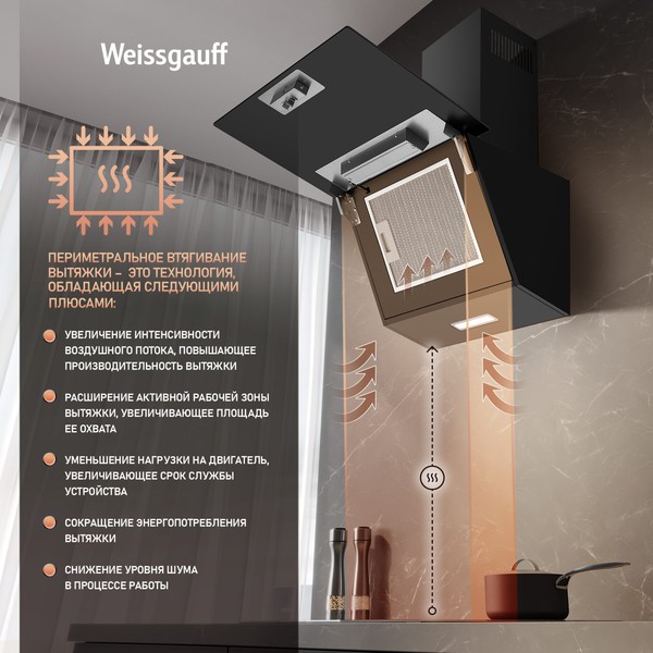Наклонная вытяжка Weissgauff Yota 500 Touch Black Glass Наклонная вытяжка Weissgauff Yota 500 Touch Black Glass