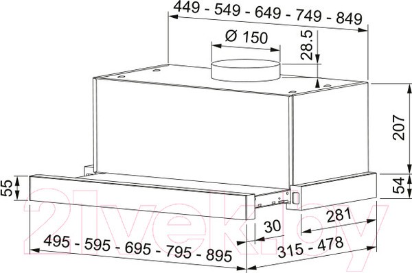Скрытая вытяжка Franke Touch BK 50 (315.0702.967) Скрытая вытяжка Franke Touch BK 50 (315.0702.967)