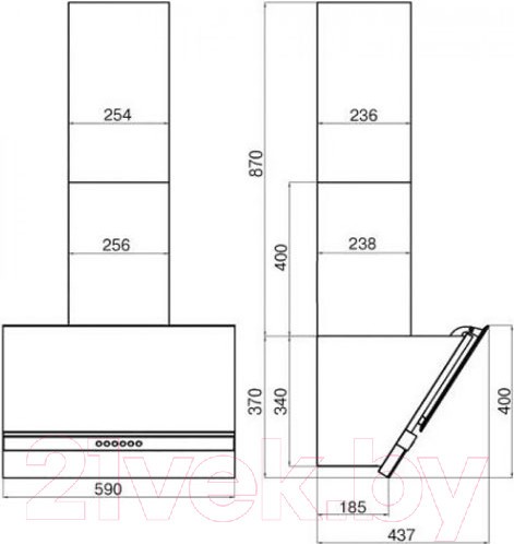 Наклонная вытяжка Faber Beryl WH A60 (110.0383.024) Наклонная вытяжка Faber Beryl WH A60 (110.0383.024)