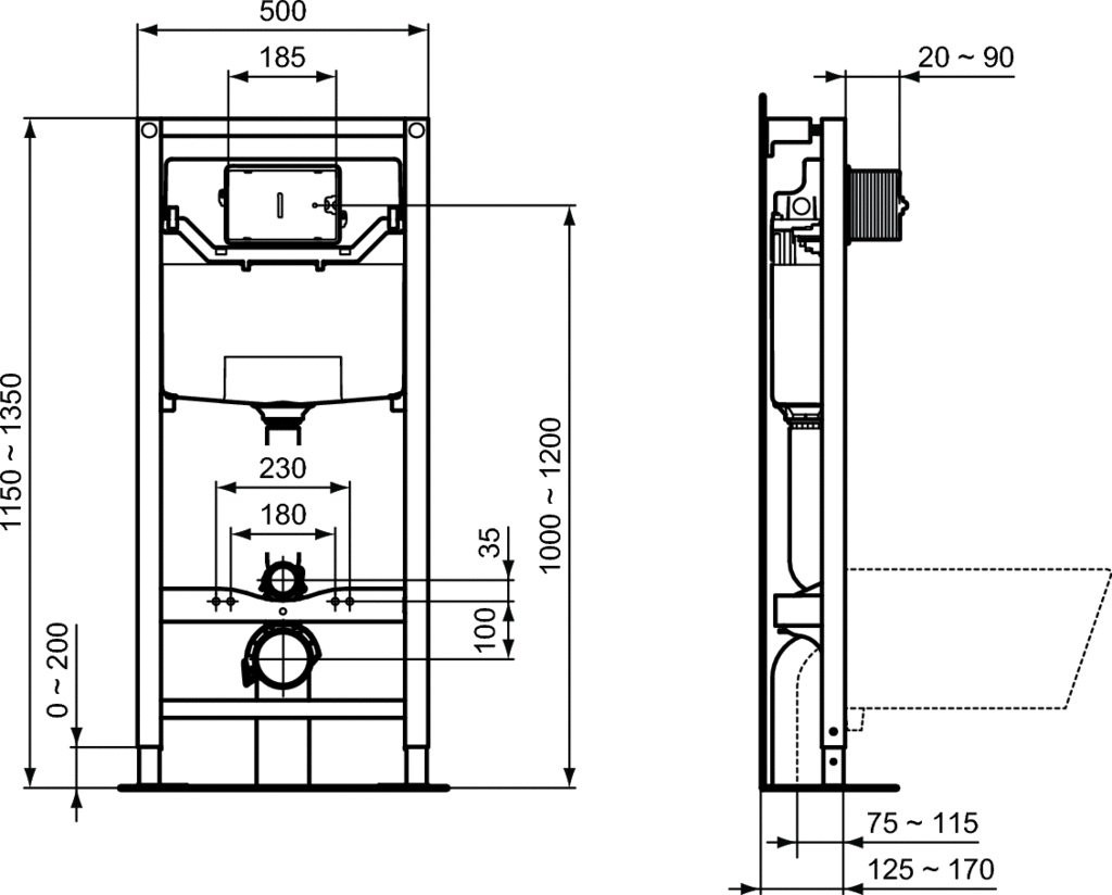 Комплект инсталляция с унитазом Ideal Standard Tesi Aquablade + кнопка Oleas M2 хром S0079R0121AA Комплект инсталляция с унитазом Ideal Standard Tesi Aquablade + кнопка Oleas M2 хром S0079R0121AA