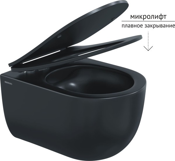 Унитаз подвесной с инсталляцией Berges Ventas Black Rimless + Visam Slim 525 / EX-043324 (с сиденьем) Унитаз подвесной с инсталляцией Berges Ventas Black Rimless + Visam Slim 525 / EX-043324 (с сиденьем)