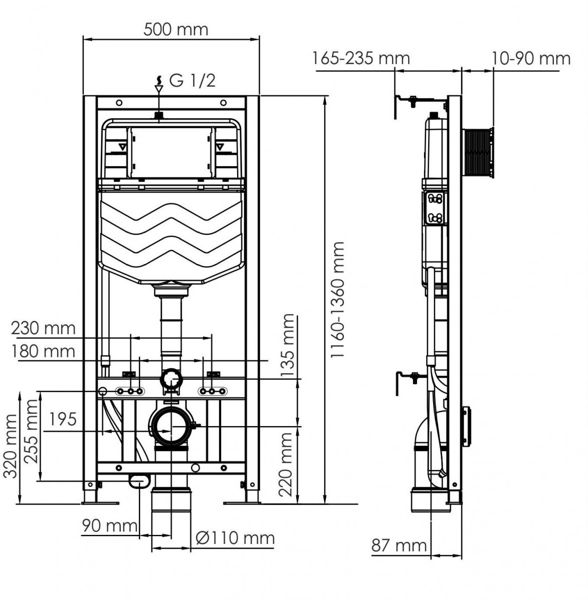 Инсталляция для унитаза Wasserkraft Aller 10TLT.010.ME Инсталляция для унитаза Wasserkraft Aller 10TLT.010.ME