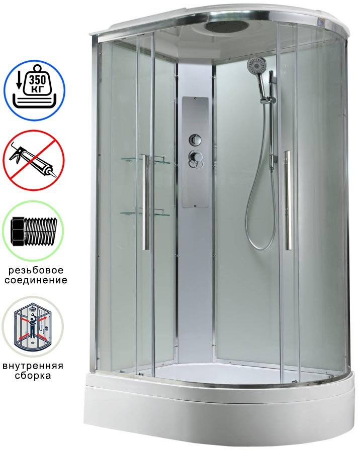 Душевая кабина Avacan EM3812LT AVA 120x80 левая, стандарт, стекла прозрачные, профиль хром Душевая кабина Avacan EM3812LT AVA 120x80 левая, стандарт, стекла прозрачные, профиль хром