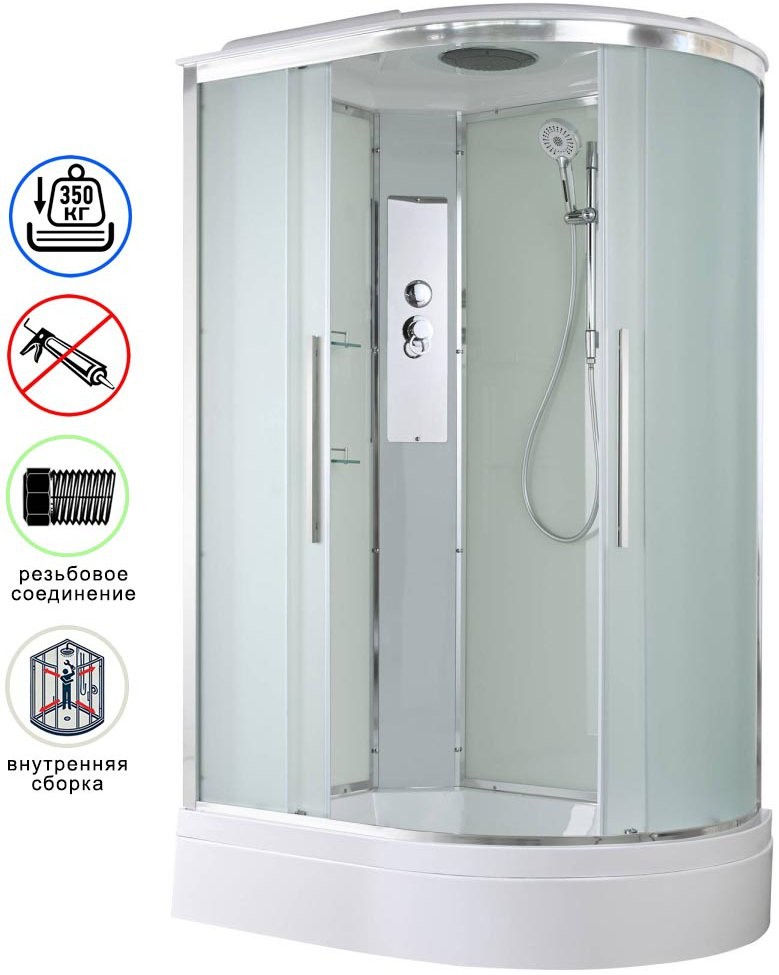 Душевая кабина Avacan EM3812L AVA 120x80 левая, стандарт, стекла матовые, профиль хром Душевая кабина Avacan EM3812L AVA 120x80 левая, стандарт, стекла матовые, профиль хром