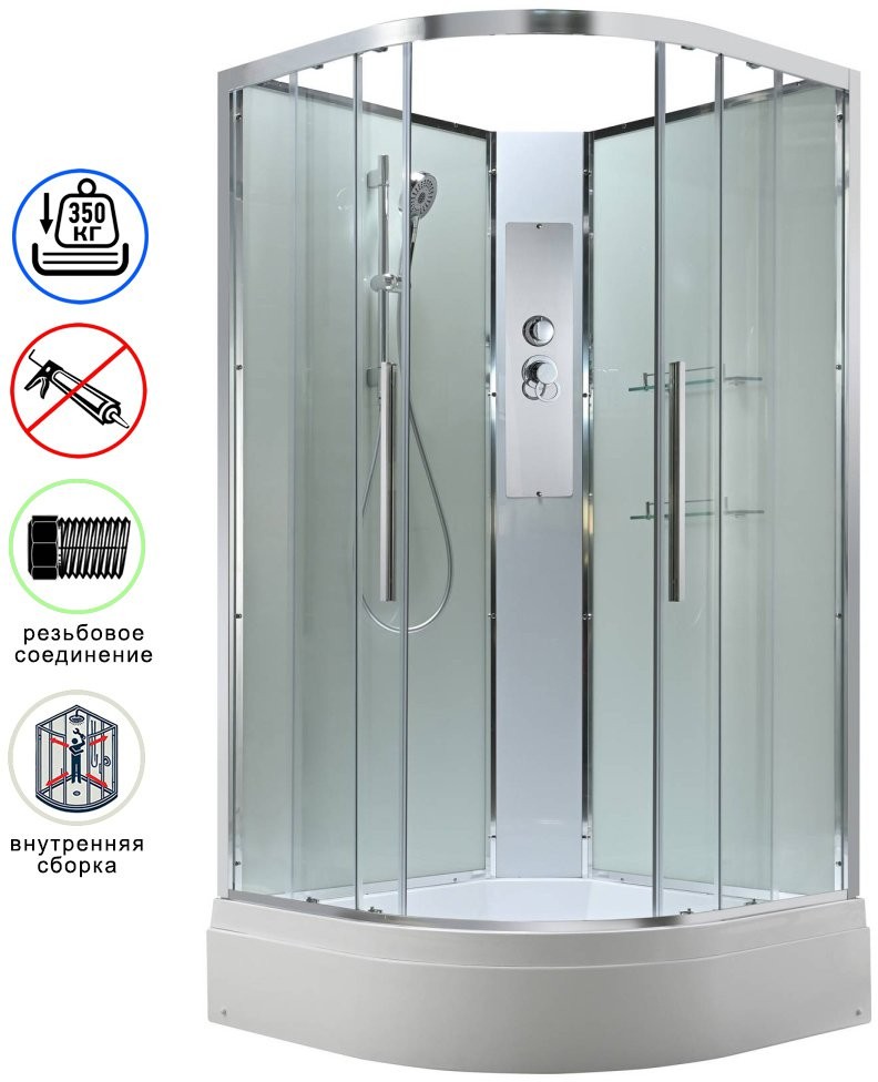Душевая кабина Avacan EM3080NT AVA 80x80 без крыши, стекла прозрачные, профиль хром Душевая кабина Avacan EM3080NT AVA 80x80 без крыши, стекла прозрачные, профиль хром