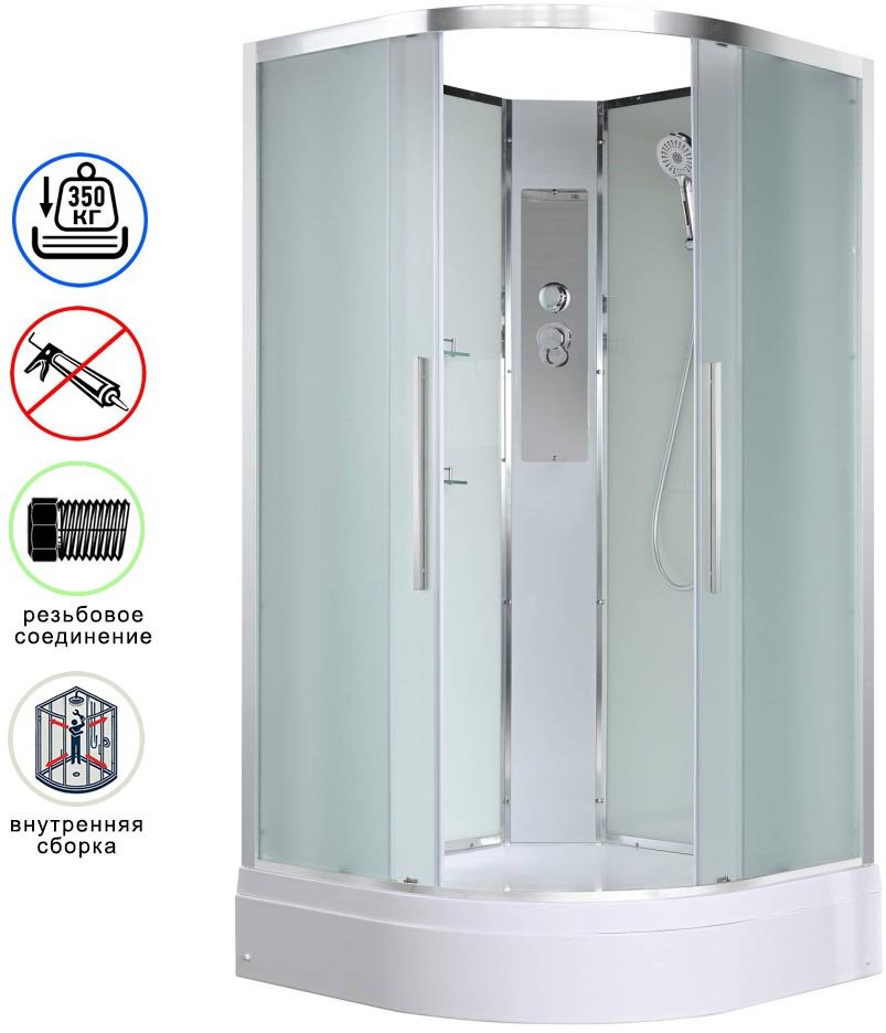 Душевая кабина Avacan EM3080N AVA 80x80 без крыши, стекла матовые, профиль хром Душевая кабина Avacan EM3080N AVA 80x80 без крыши, стекла матовые, профиль хром