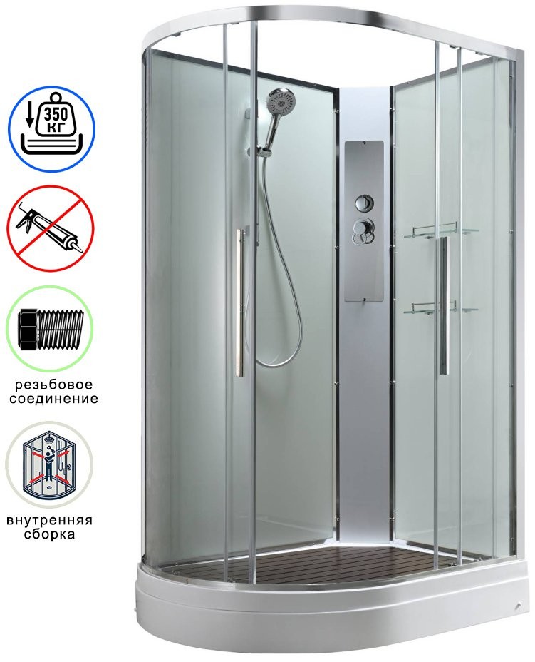 Душевая кабина Avacan EM2912RNT AVA 120x90 правая, без крыши, стекла прозрачные, профиль хром Душевая кабина Avacan EM2912RNT AVA 120x90 правая, без крыши, стекла прозрачные, профиль хром