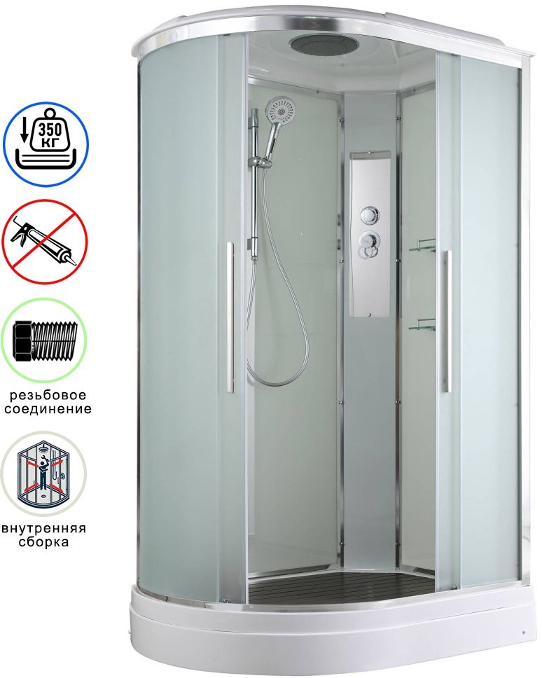 Душевая кабина Avacan EM2912R AVA 120x90 правая, стандарт, стекла матовые, профиль хром Душевая кабина Avacan EM2912R AVA 120x90 правая, стандарт, стекла матовые, профиль хром