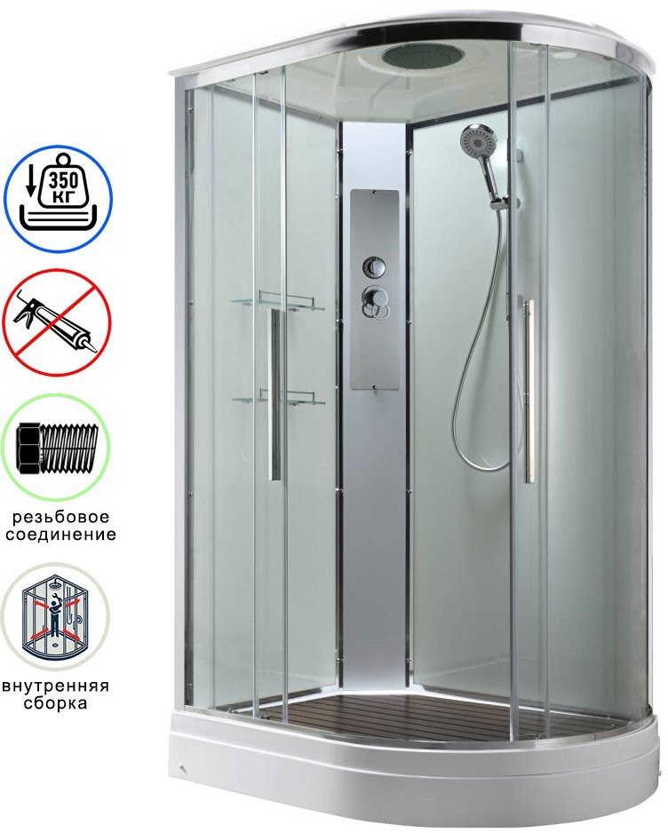 Душевая кабина Avacan EM2912LT AVA 120x90 левая, стандарт, стекла прозрачные, профиль хром Душевая кабина Avacan EM2912LT AVA 120x90 левая, стандарт, стекла прозрачные, профиль хром