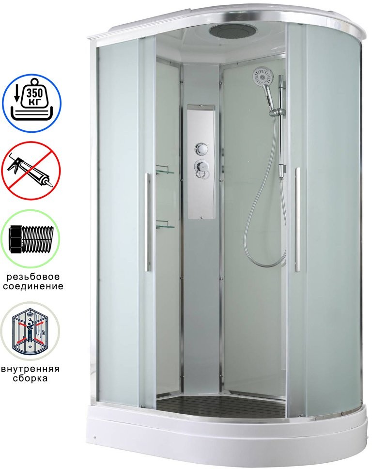 Душевая кабина Avacan EM2912L AVA 120x90 левая, стандарт, стекла матовые, профиль хром Душевая кабина Avacan EM2912L AVA 120x90 левая, стандарт, стекла матовые, профиль хром