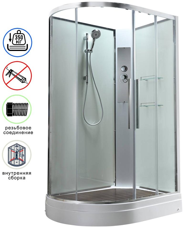 Душевая кабина Avacan EM2812RNT AVA 120x80 правая, без крыши, стекла прозрачные, профиль хром Душевая кабина Avacan EM2812RNT AVA 120x80 правая, без крыши, стекла прозрачные, профиль хром