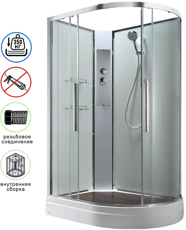 Душевая кабина Avacan EM2812LNT AVA 120x80 левая, без крыши, стекла прозрачные, профиль хром Душевая кабина Avacan EM2812LNT AVA 120x80 левая, без крыши, стекла прозрачные, профиль хром