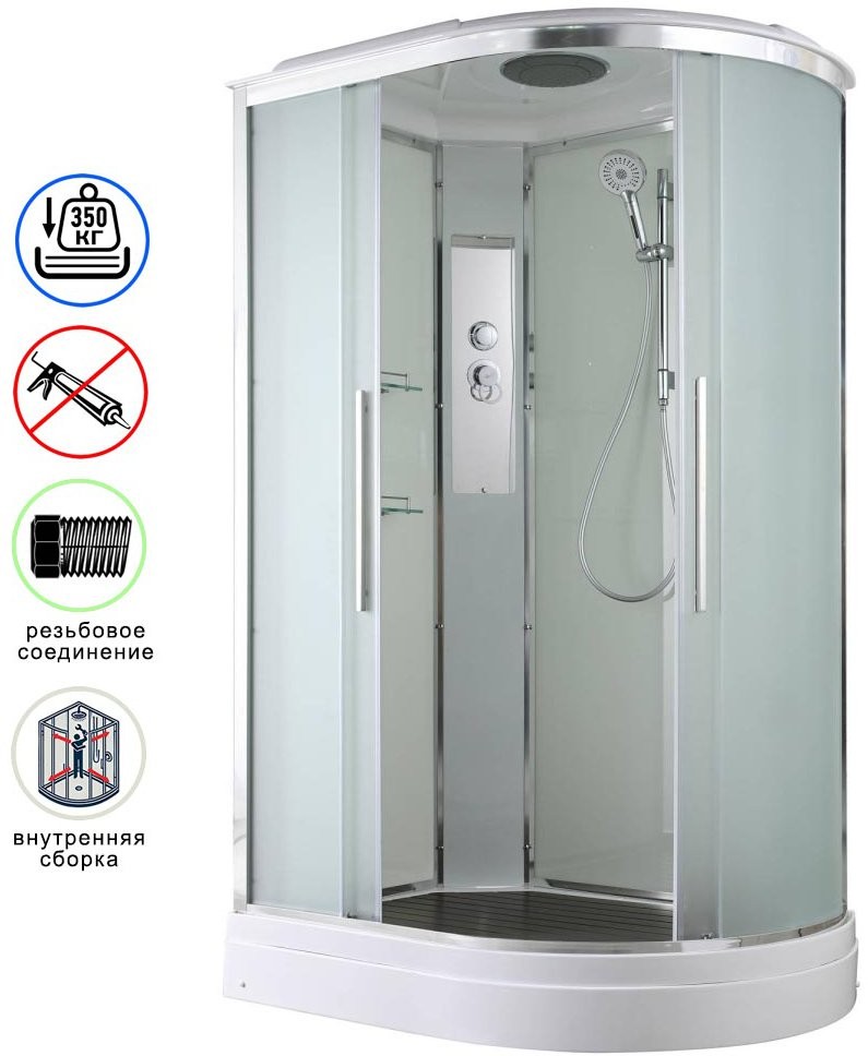 Душевая кабина Avacan EM2812L AVA 120x80 левая, стандарт, стекла матовые, профиль хром Душевая кабина Avacan EM2812L AVA 120x80 левая, стандарт, стекла матовые, профиль хром