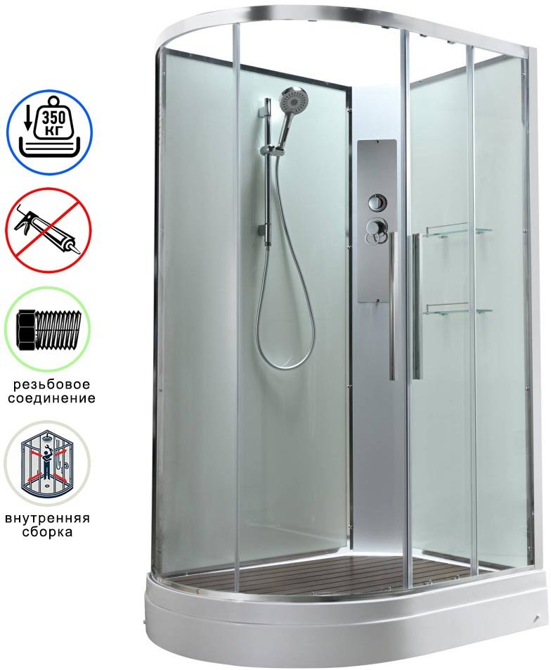 Душевая кабина Avacan EM2811RNT AVA 110x80 правая, без крыши, стекла прозрачные. профиль хром Душевая кабина Avacan EM2811RNT AVA 110x80 правая, без крыши, стекла прозрачные. профиль хром