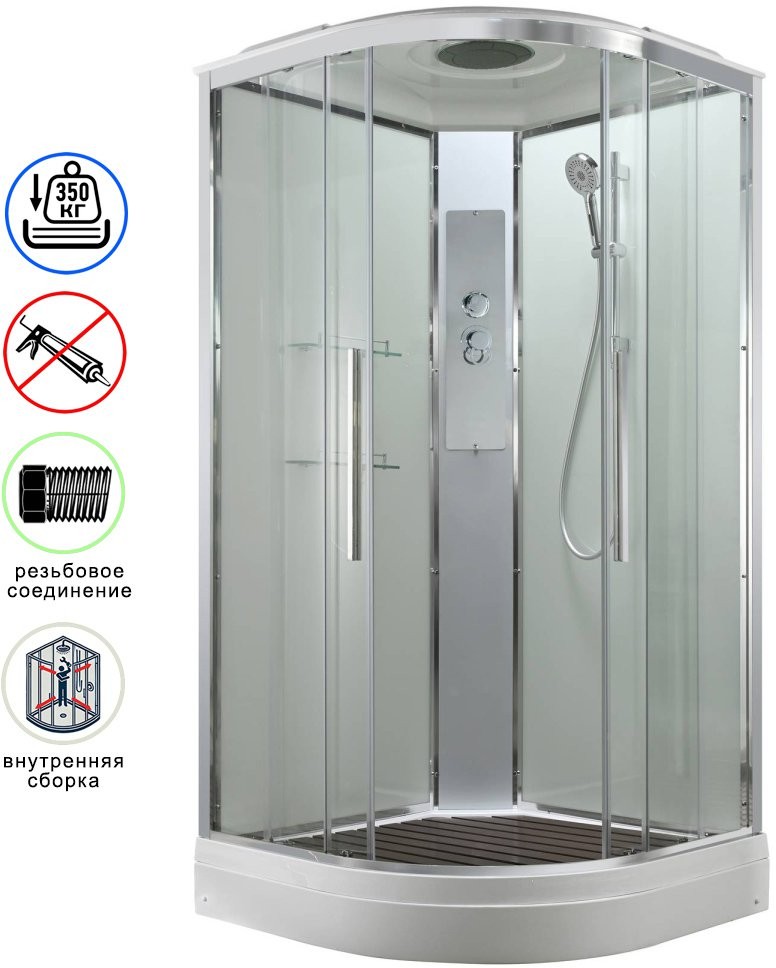 Душевая кабина Avacan EM2090T AVA 90x90 стандарт, стекла прозрачные, профиль хром Душевая кабина Avacan EM2090T AVA 90x90 стандарт, стекла прозрачные, профиль хром