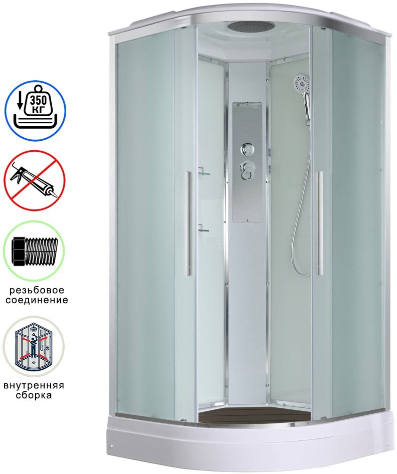 Душевая кабина Avacan EM2080 AVA 80x80 стандарт, стекла матовые, профиль хром Душевая кабина Avacan EM2080 AVA 80x80 стандарт, стекла матовые, профиль хром