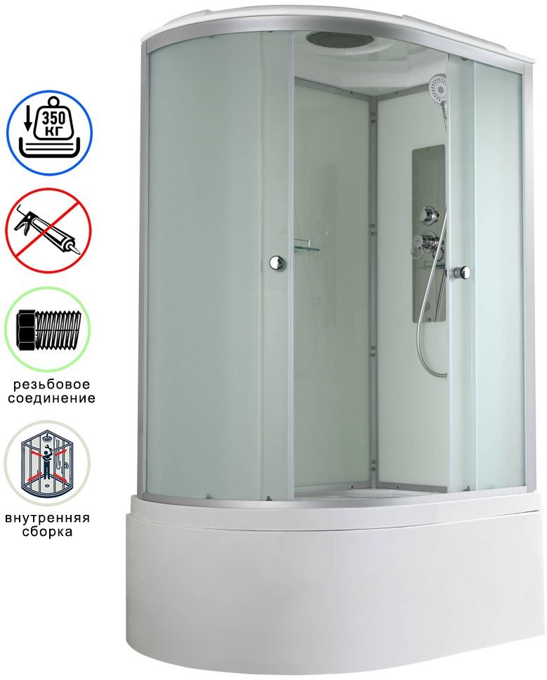 Душевая кабина Avacan D5012R AVA 120x80 правая, стандарт, стекла матовые, профиль хром Душевая кабина Avacan D5012R AVA 120x80 правая, стандарт, стекла матовые, профиль хром