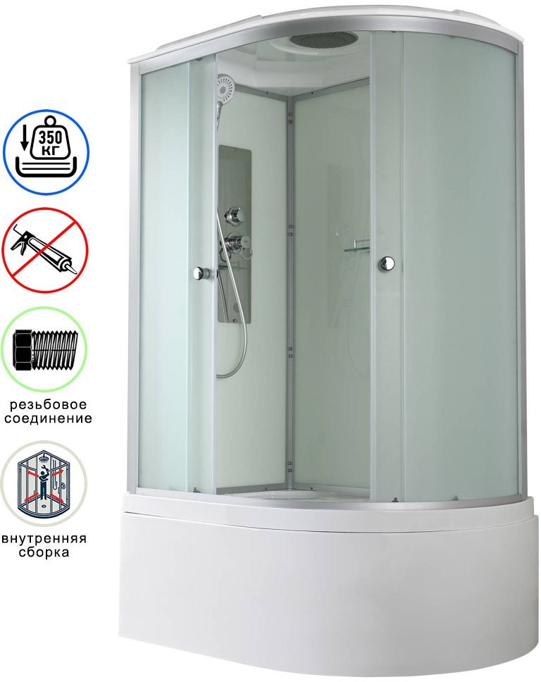 Душевая кабина Avacan D5012L AVA 120x80 левая, стандарт, стекла матовые, профиль хром Душевая кабина Avacan D5012L AVA 120x80 левая, стандарт, стекла матовые, профиль хром