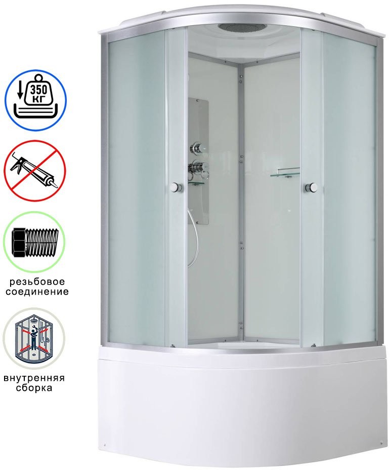 Душевая кабина Avacan D5010 AVA 100x100 стандарт, стекла матовые, профиль хром Душевая кабина Avacan D5010 AVA 100x100 стандарт, стекла матовые, профиль хром