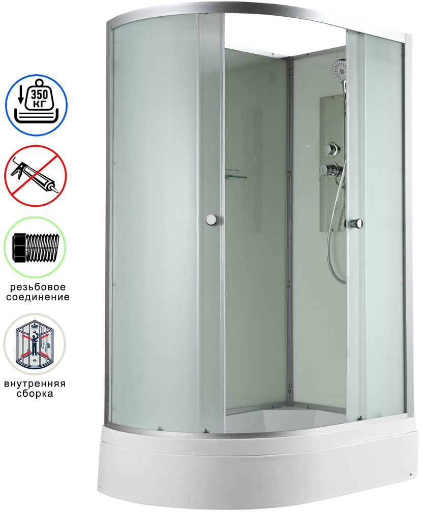 Душевая кабина Avacan D3012RN AVA 120x80 правая, без крыши, стекла матовые, профиль хром Душевая кабина Avacan D3012RN AVA 120x80 правая, без крыши, стекла матовые, профиль хром