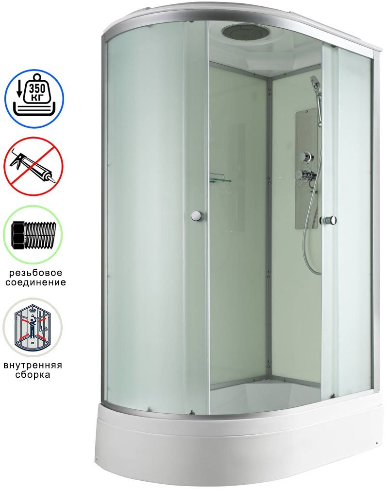 Душевая кабина Avacan D3012R AVA 120x80 правая, стандарт, стекла матовые, профиль хром Душевая кабина Avacan D3012R AVA 120x80 правая, стандарт, стекла матовые, профиль хром