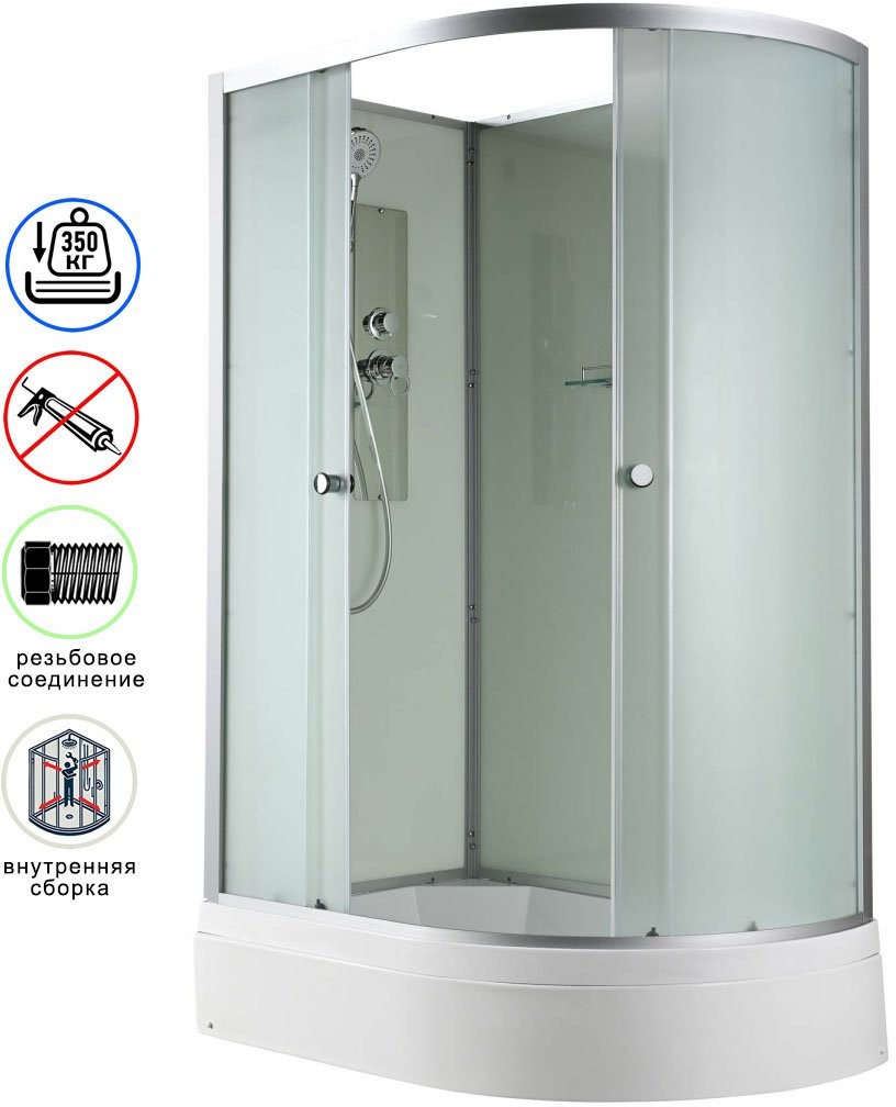 Душевая кабина Avacan D3012LN AVA 120x80 левая, без крыши, стекла матовые, профиль хром Душевая кабина Avacan D3012LN AVA 120x80 левая, без крыши, стекла матовые, профиль хром