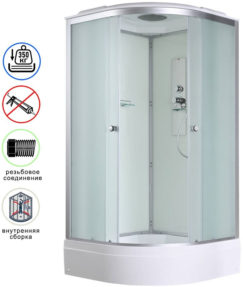 Душевая кабина Avacan D3010 AVA 100x100 стандарт, стекла матовые, профиль хром Душевая кабина Avacan D3010 AVA 100x100 стандарт, стекла матовые, профиль хром