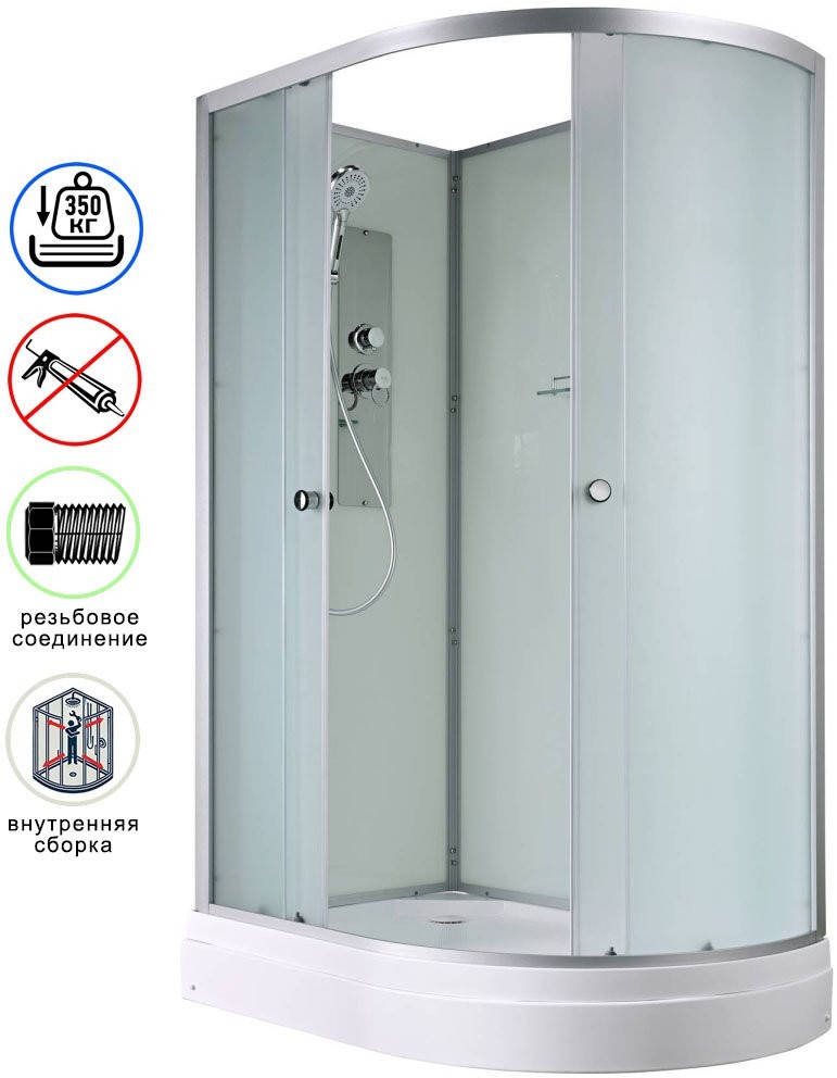 Душевая кабина Avacan D2012LN AVA 120x80 левая, без крыши, стекла матовые, профиль хром Душевая кабина Avacan D2012LN AVA 120x80 левая, без крыши, стекла матовые, профиль хром