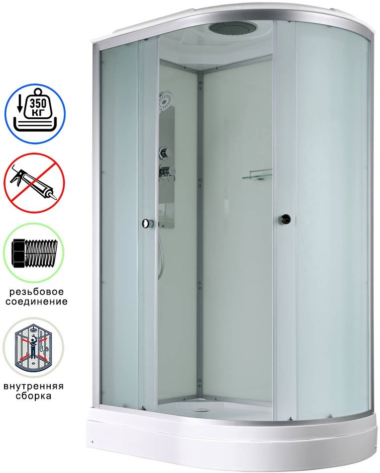 Душевая кабина Avacan D2012L AVA 120x80 левая, стандарт, стекла матовые, профиль хром Душевая кабина Avacan D2012L AVA 120x80 левая, стандарт, стекла матовые, профиль хром
