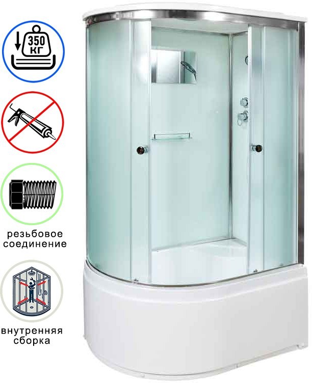 Душевая кабина Avacan D120SR AVA 120x80 стандарт, правая, стекла матовые, профиль хром Душевая кабина Avacan D120SR AVA 120x80 стандарт, правая, стекла матовые, профиль хром