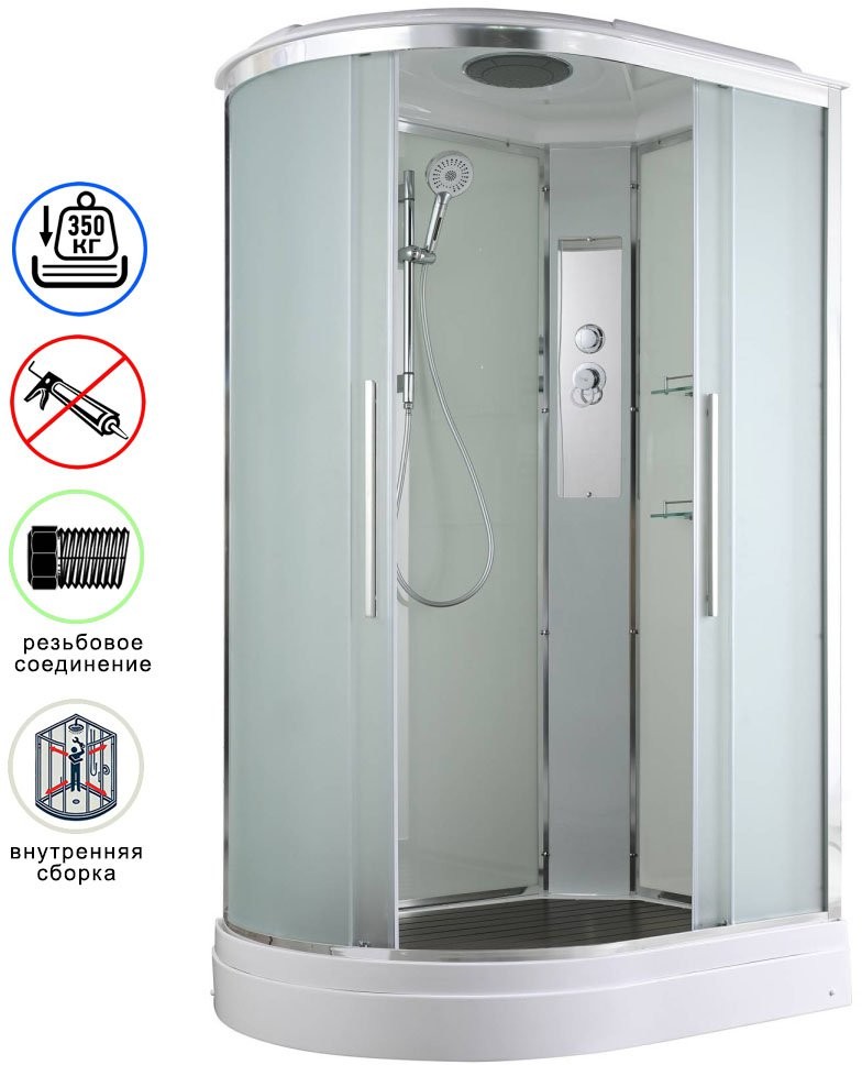 Душевая кабина Avacan EM2811R AVA 110x80 правая, стандарт, стекла матовые, профиль хром Душевая кабина Avacan EM2811R AVA 110x80 правая, стандарт, стекла матовые, профиль хром