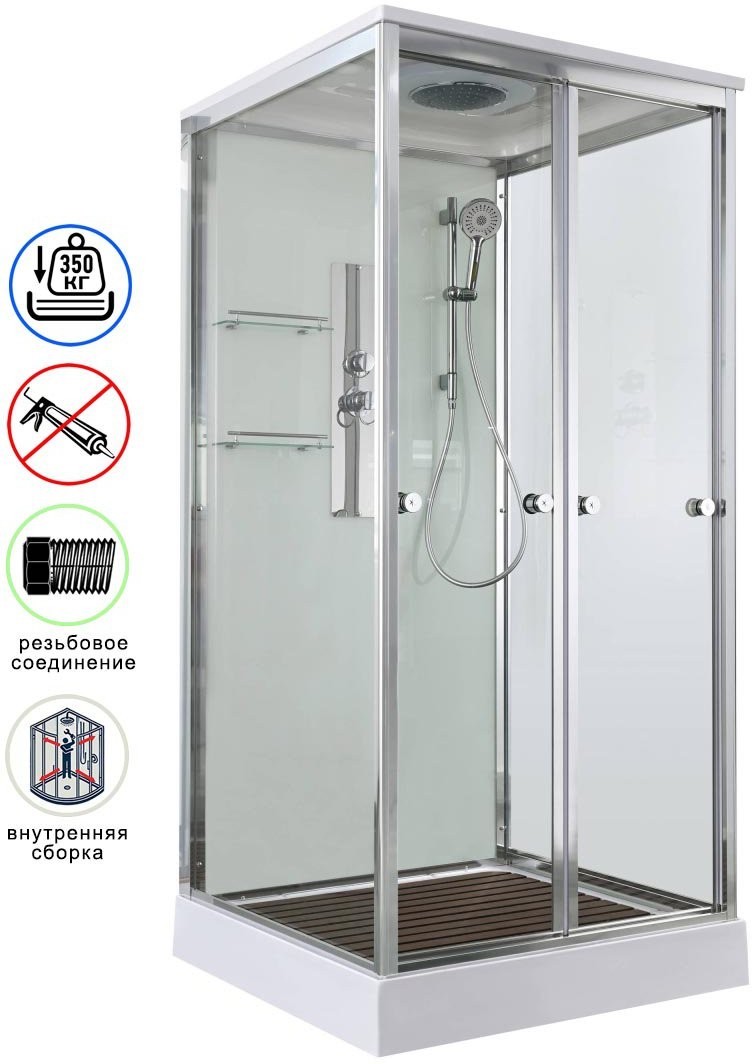 Душевая кабина Avacan V2080 AVA 80x80 стандарт, стекла прозрачные, профиль хром Душевая кабина Avacan V2080 AVA 80x80 стандарт, стекла прозрачные, профиль хром