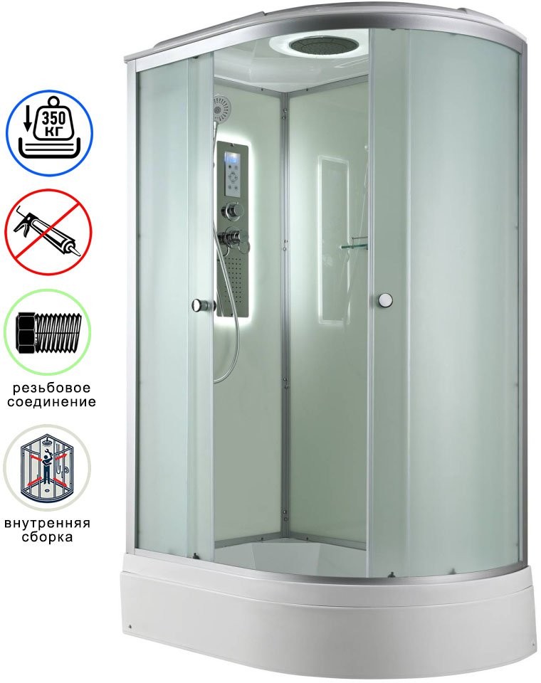 Душевая кабина Avacan D3012LLED AVA 120x80 левая, LED, стекла матовые, профиль хром Душевая кабина Avacan D3012LLED AVA 120x80 левая, LED, стекла матовые, профиль хром