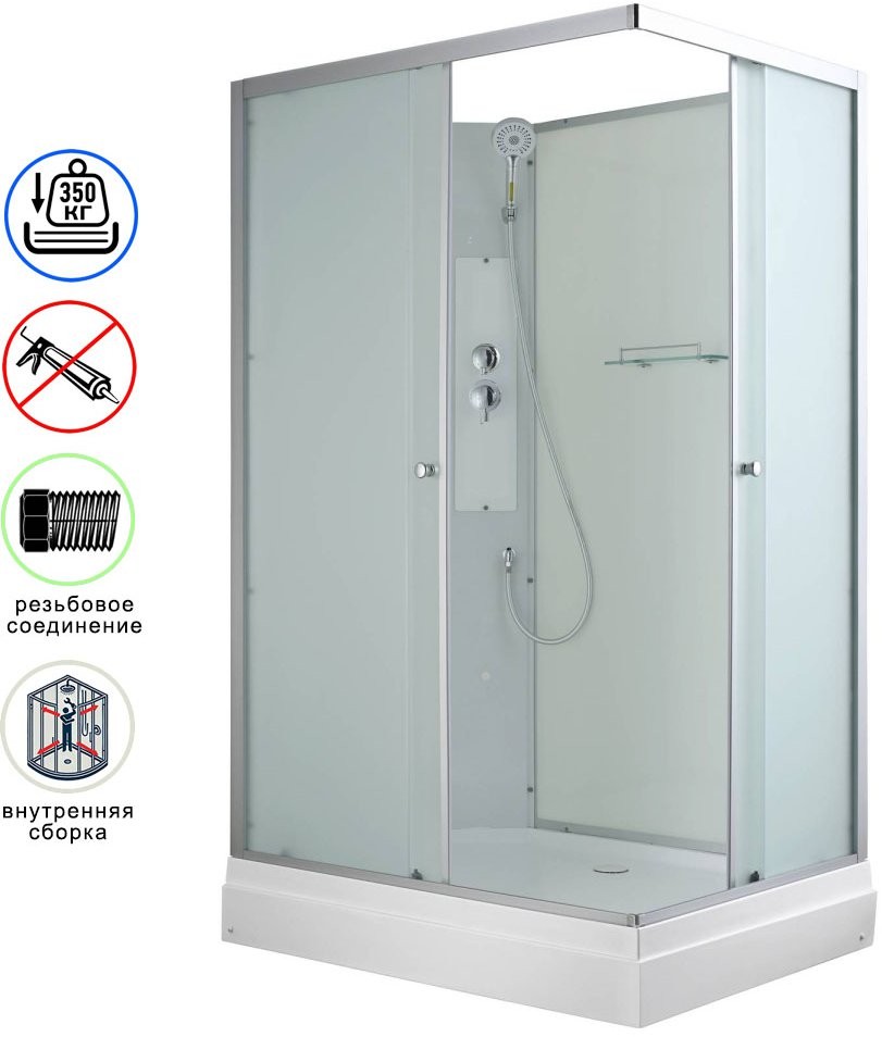 Душевая кабина Avacan CK2810N AVA 100x80 без крыши, стекла матовые, профиль хром Душевая кабина Avacan CK2810N AVA 100x80 без крыши, стекла матовые, профиль хром